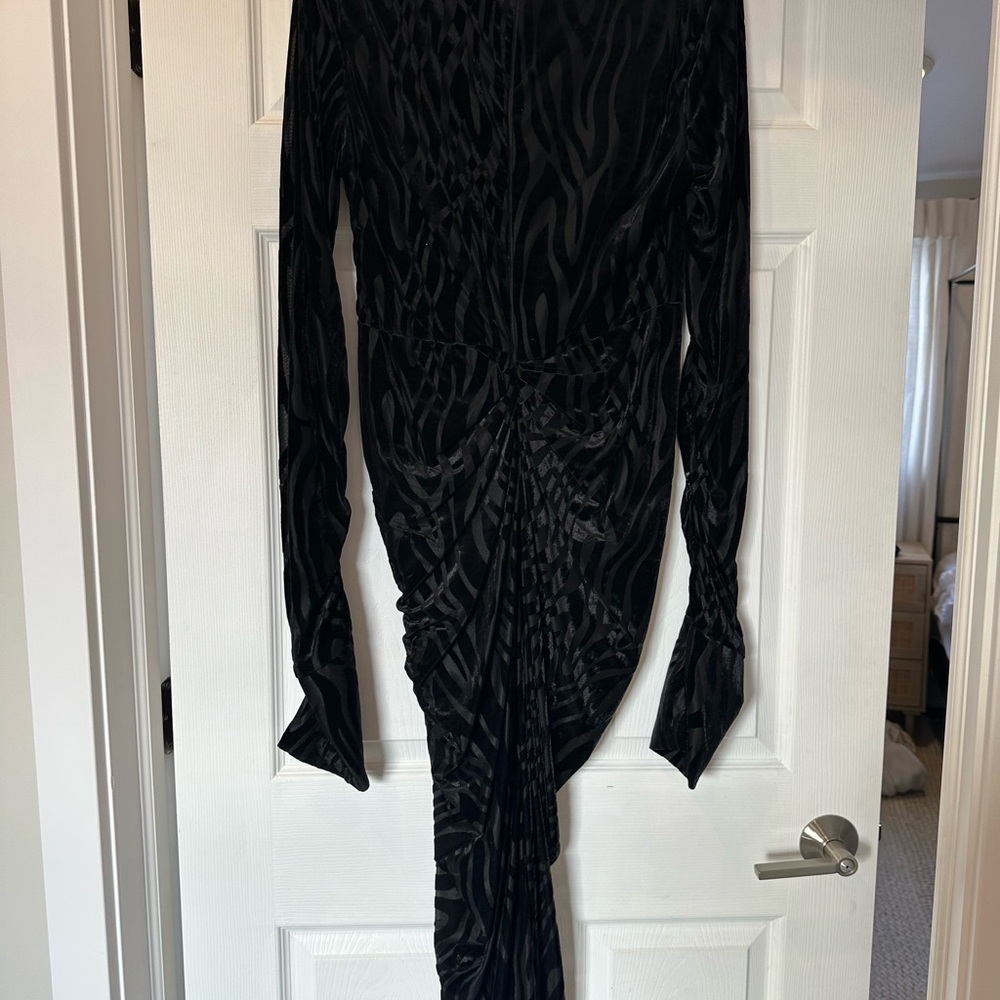 PrettyLittleThing Black Ruched Mock Neck Bodycon Dress